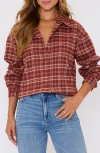 Vici Collection Poet Plaid Button-up Shirt In Red
