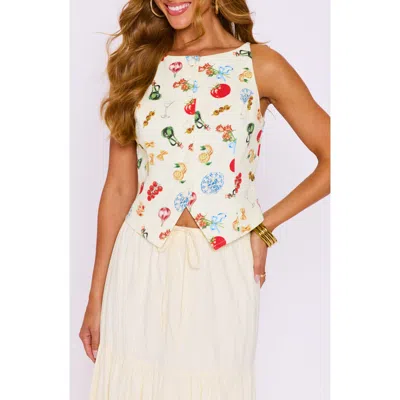 Vici Collection Solstice Mixed Print Cotton Vest In Multi