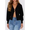 Vici Collection Sonoma Hammered Button Statement Cardigan In Black