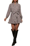 Vici Collection Sweet Autumn Plaid Belted Long Sleeve Mini Shirtdress