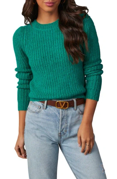 Vici Collection Sweet Devine Moment Puff Shoulder Sweater In Green