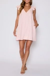 Vici Collection Tara Tie Shoulder Minidress In Pink