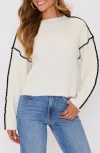 Vici Collection Terra Contrast Stitch Sweater In White