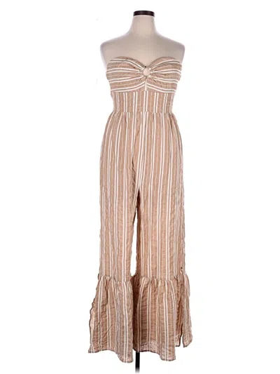 Pre-owned Vici Jumpsuit In Tan