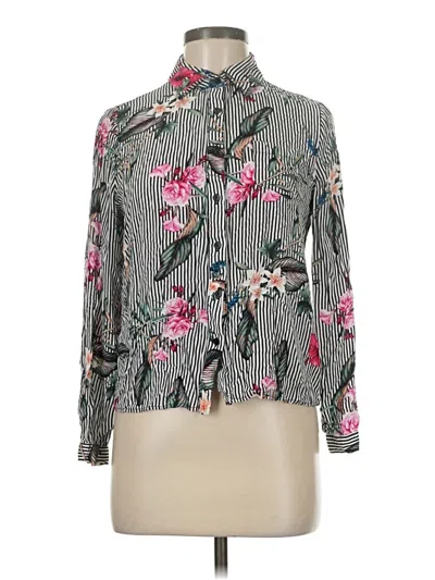 Pre-owned Vici Long Sleeve Blouse In Black