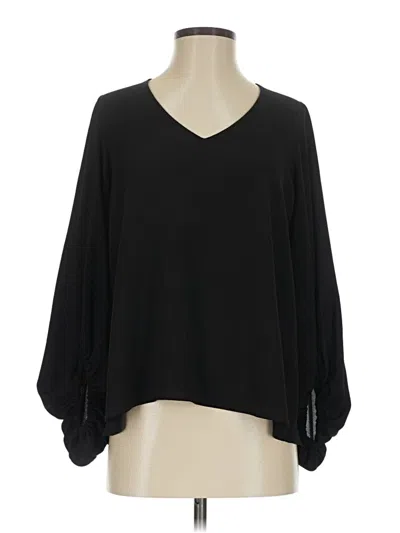 Pre-owned Vici Long Sleeve Blouse In Black