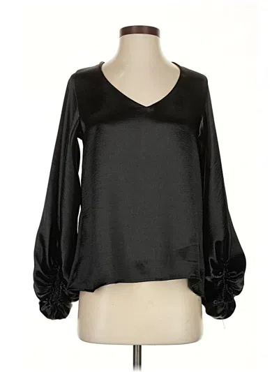 Pre-owned Vici Long Sleeve Blouse In Black
