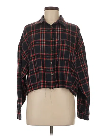 Pre-owned Vici Long Sleeve Blouse In Black