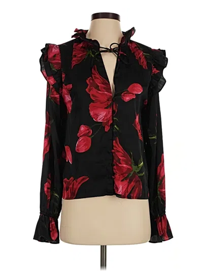 Pre-owned Vici Long Sleeve Blouse In Black