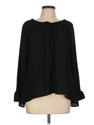 Pre-owned Vici Long Sleeve Blouse In Black