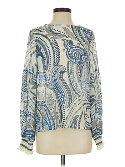 Pre-owned Vici Long Sleeve Blouse In Blue