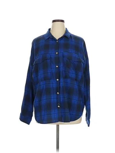 Pre-owned Vici Long Sleeve Blouse In Blue
