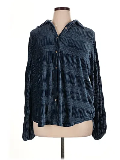 Pre-owned Vici Long Sleeve Blouse In Blue