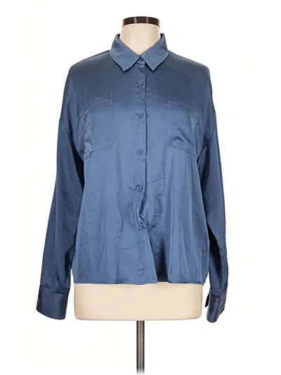 Pre-owned Vici Long Sleeve Blouse In Blue