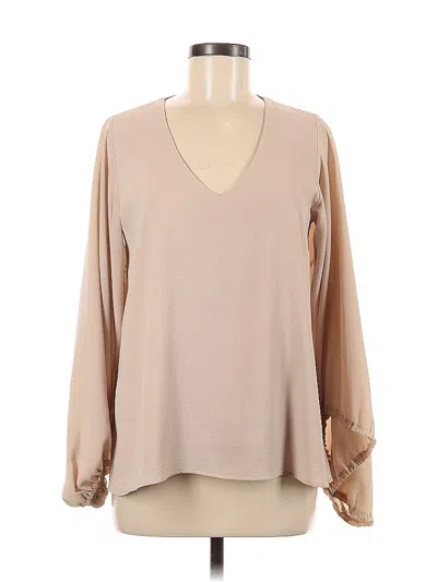 Pre-owned Vici Long Sleeve Blouse In Brown