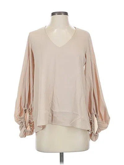 Pre-owned Vici Long Sleeve Blouse In Brown