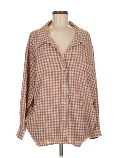 Pre-owned Vici Long Sleeve Blouse In Brown