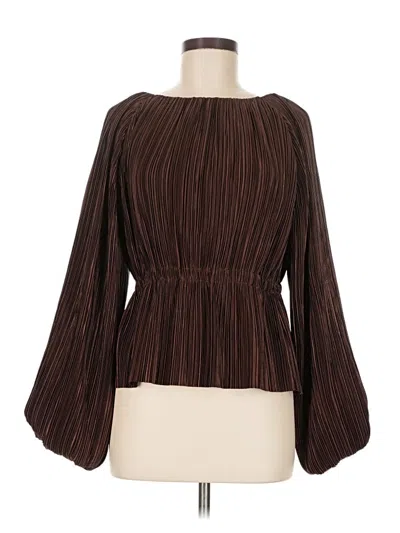 Pre-owned Vici Long Sleeve Blouse In Brown