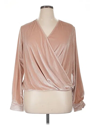 Pre-owned Vici Long Sleeve Blouse In Brown