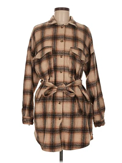 Pre-owned Vici Long Sleeve Blouse In Brown