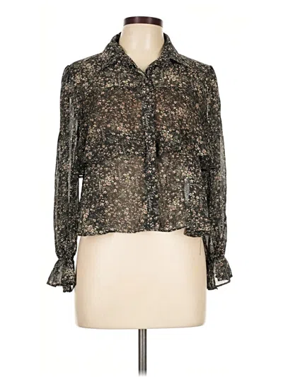 Pre-owned Vici Long Sleeve Blouse In Brown