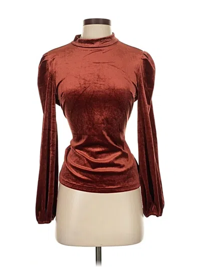 Pre-owned Vici Long Sleeve Blouse In Burgundy