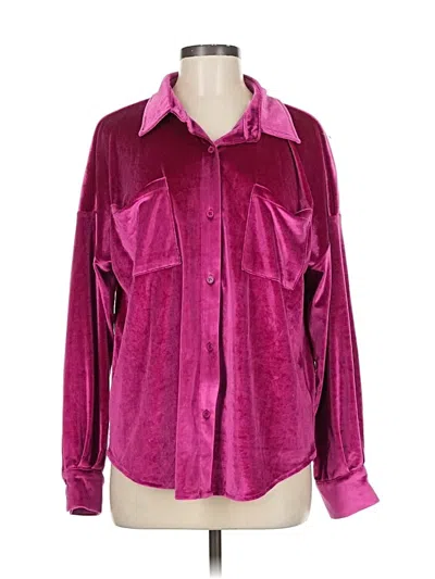 Pre-owned Vici Long Sleeve Blouse In Burgundy