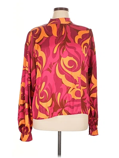 Pre-owned Vici Long Sleeve Blouse In Burgundy