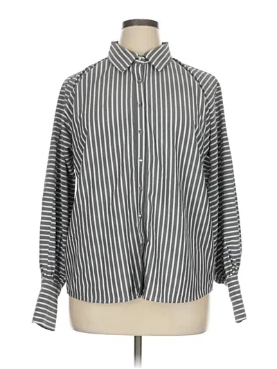 Pre-owned Vici Long Sleeve Blouse In Gray