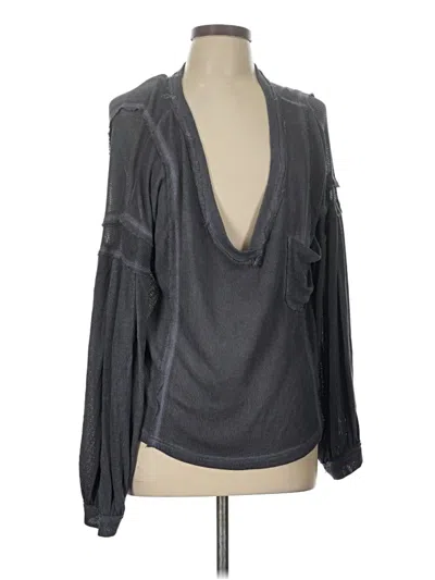 Pre-owned Vici Long Sleeve Blouse In Gray
