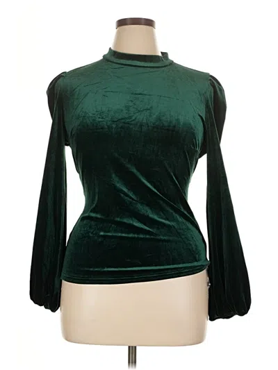 Pre-owned Vici Long Sleeve Blouse In Green