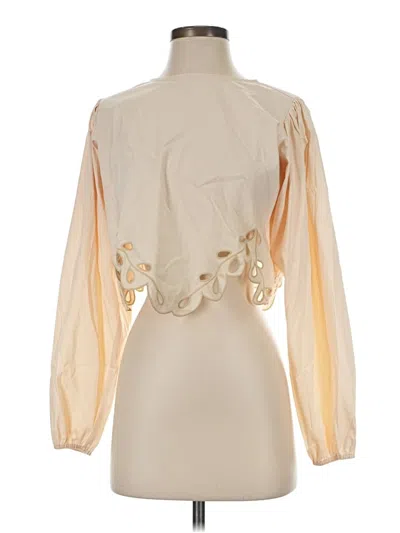 Pre-owned Vici Long Sleeve Blouse In Ivory