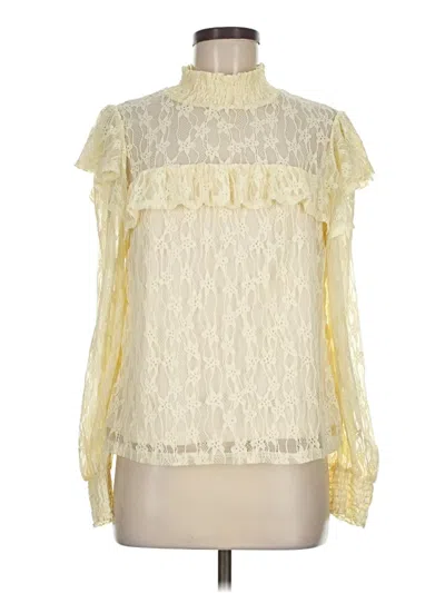 Pre-owned Vici Long Sleeve Blouse In Ivory