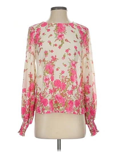 Pre-owned Vici Long Sleeve Blouse In Pink