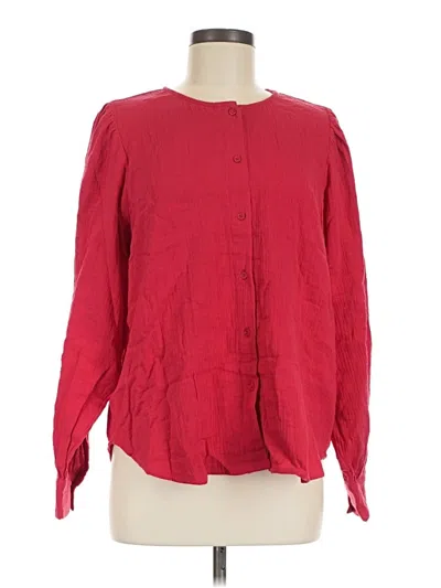 Pre-owned Vici Long Sleeve Blouse In Red