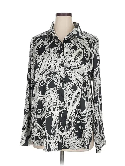 Pre-owned Vici Long Sleeve Blouse In Silver