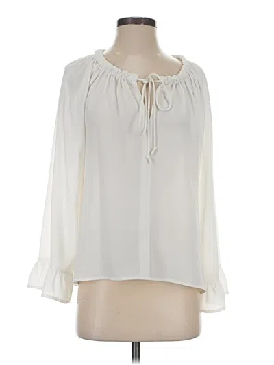 Pre-owned Vici Long Sleeve Blouse In White
