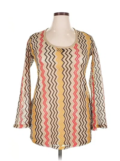 Pre-owned Vici Long Sleeve Blouse In Yellow