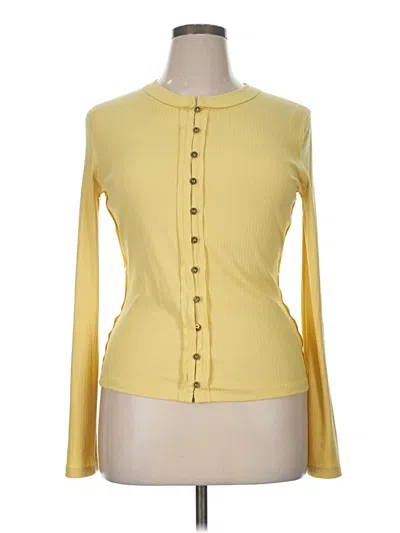 Pre-owned Vici Long Sleeve Blouse In Yellow