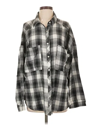 Pre-owned Vici Long Sleeve Button Down Shirt In Gray