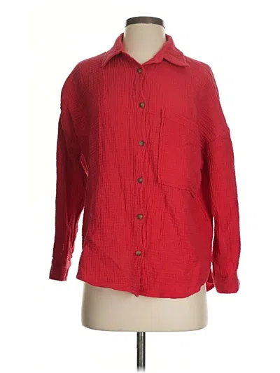 Pre-owned Vici Long Sleeve Button Down Shirt In Red