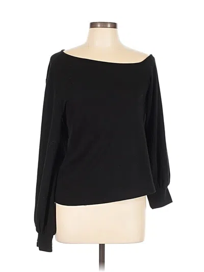 Pre-owned Vici Long Sleeve Top Black Boatneck Tops