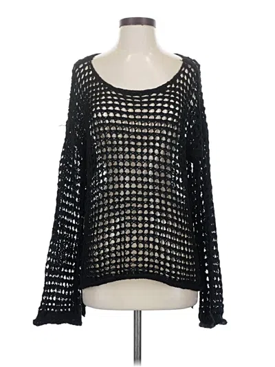 Pre-owned Vici Long Sleeve Top Black Square Neckline Tops