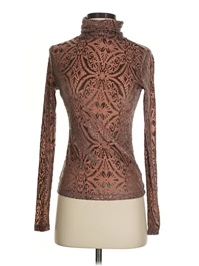 Pre-owned Vici Long Sleeve Top Brown Turtleneck Tops