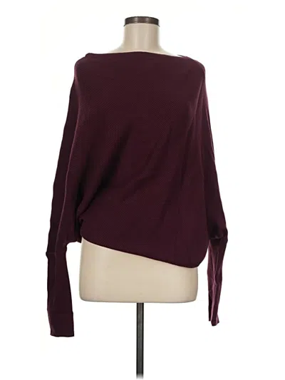 Pre-owned Vici Long Sleeve Top Burgundy One Shoulder Neckline Tops