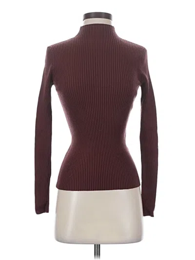 Pre-owned Vici Long Sleeve Top Burgundy Turtleneck Tops