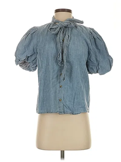 Pre-owned Vici Short Sleeve Blouse In Blue