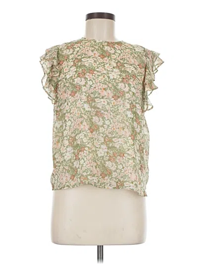 Pre-owned Vici Short Sleeve Blouse In Green