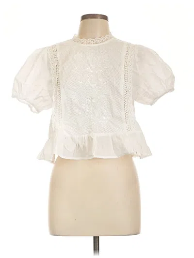 Pre-owned Vici Short Sleeve Blouse In Ivory