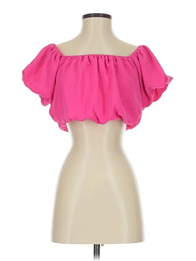 Pre-owned Vici Short Sleeve Blouse In Pink